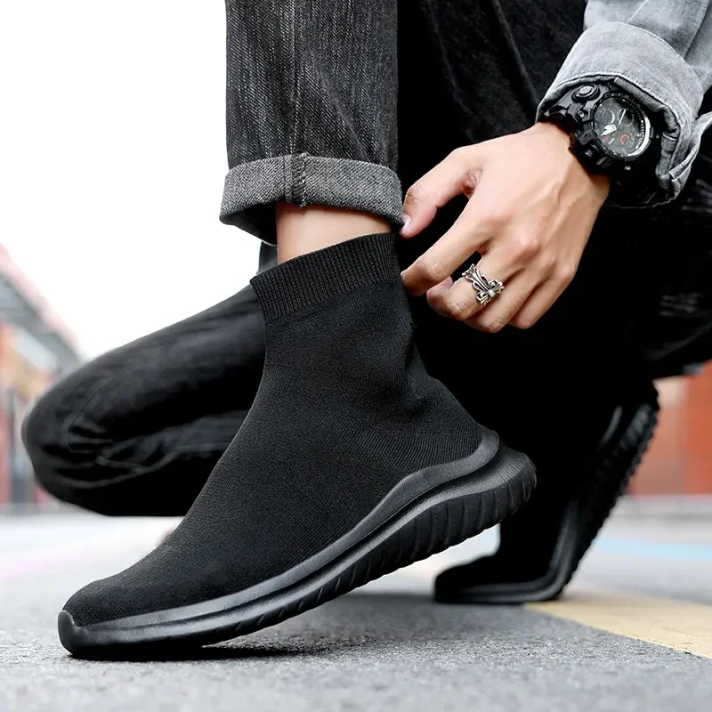 Classic Sock Running Shoes Unisex Breathable Knit Sneakers For Men Women High Top Sports Shoes Lightweight Men's Casual Sneakers