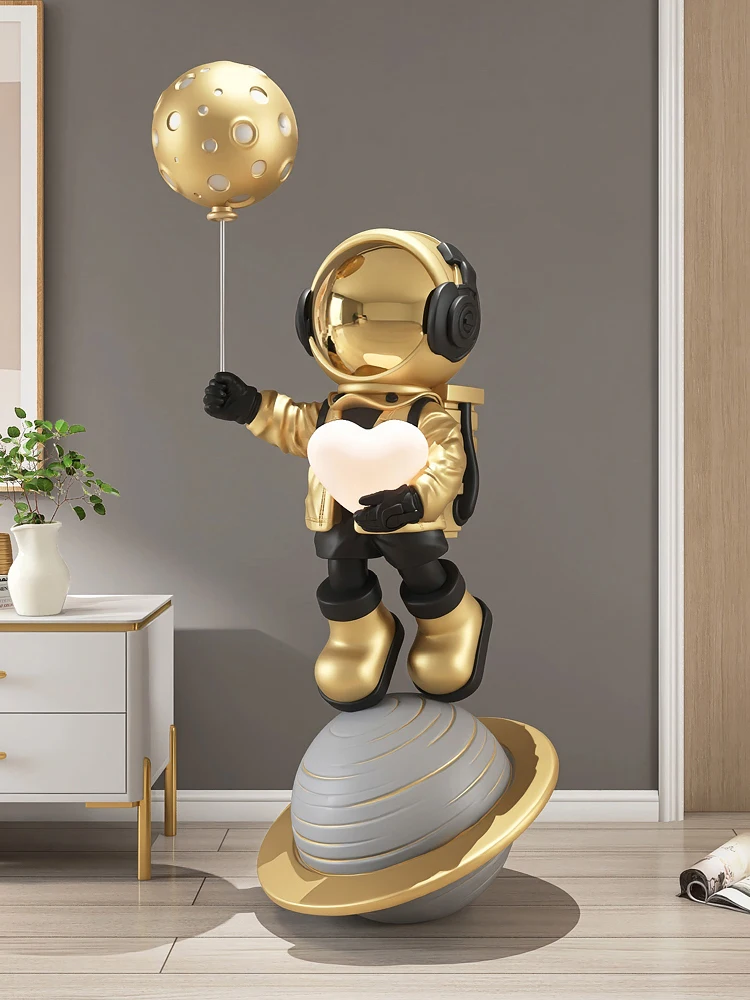 Room Decor 140CM Big Astronaut Statue Floor Ornament Figurines Living Room Astronaut Lamp Sculpture Home Decor Housewarming Gift