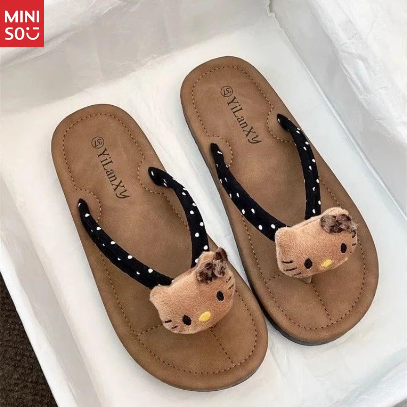 Miniso 2025 Women's Flip Flops, Soft Sole Sandals for Beach & Casual Wear