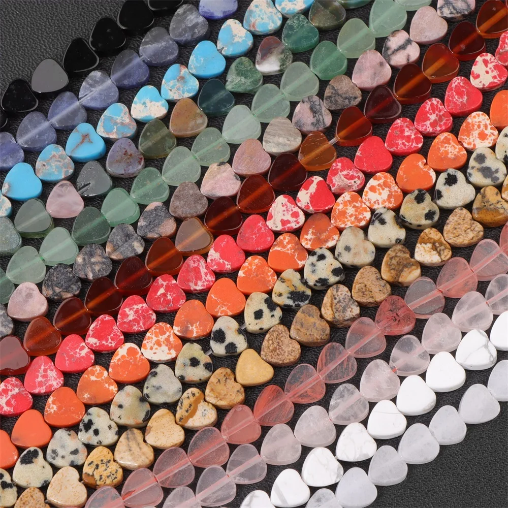 Heart Shape Stone Beads 6mm Imperial Jaspers Heart Agates Heart Crystal Beads for Jewelry Making Bracelet Necklace Accessories