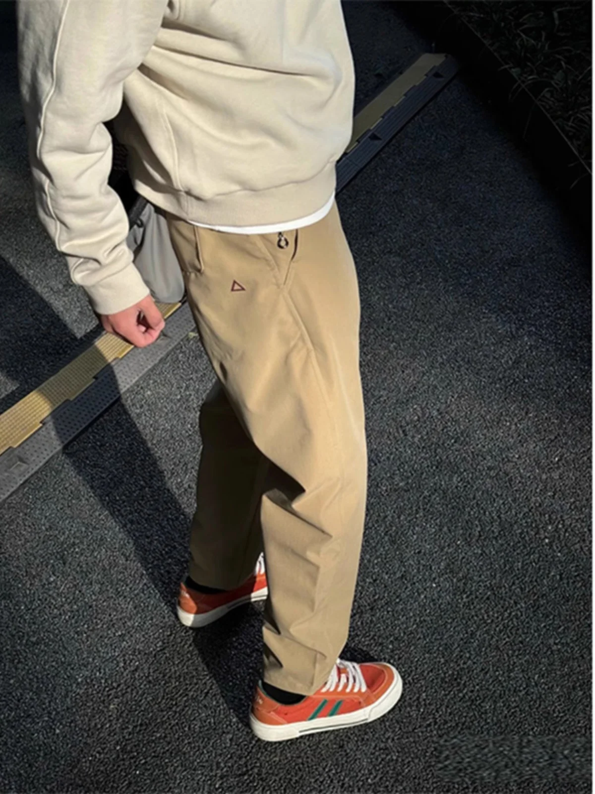 

Khaki Soft ell Fce Lined Men's Autumn Winter Outdoor Workwear Trousers Tee Protection Straight Leg Casual Pants