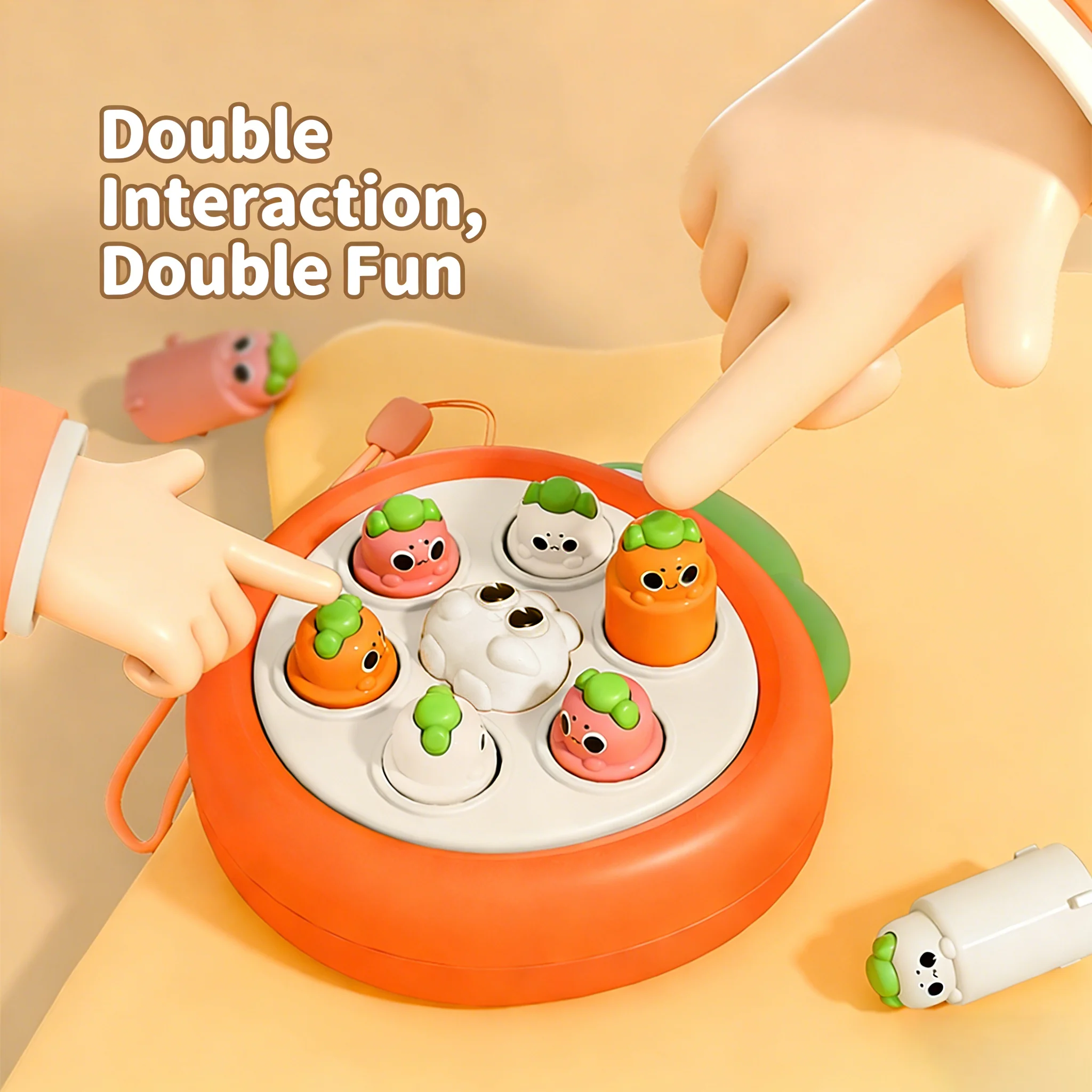 ของเล่นตีตัวตุ่นแบบมือถือรูปหัวไชเท้า - ของเล่นกดนิ้วเพื่อการศึกษาปฐมวัย ของขวัญฤดูร้อนที่สมบูรณ์แบบสำหรับเด็กเล็ก