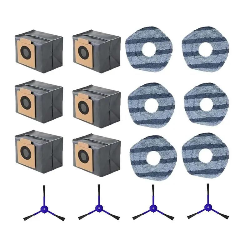 

Запасные части ELEG-Vacuum для робота-пылесоса Eufy X10 Pro Omni: боковые щетки с ворсом, мешки для сбора пыли, салфетки для мытья полов