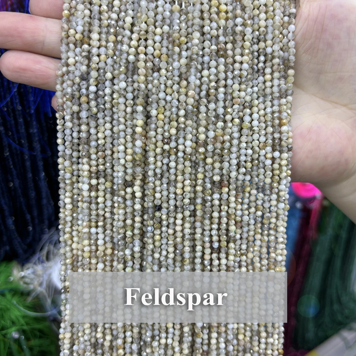 Feldspar Faceted Natural Stone Beads 2 3 4mm Mini Spacer Loose Beads DIY Bracelet Necklace Making Supplies Jewelrys Accessories