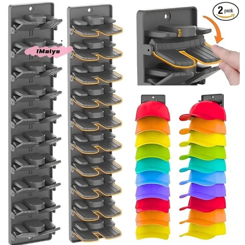 M-Hat Organizer For Baseball Caps With Built-in Spring Clips Adjustable Storage For Door/Closet Display Hat Racks Hanger