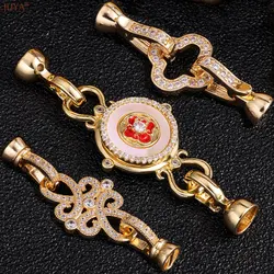 JUYA Luxury Zirconia Hooks Connector High Quality Copper Clasps Fastener For DIY Needlework Pearls Jewelry Making Accessories