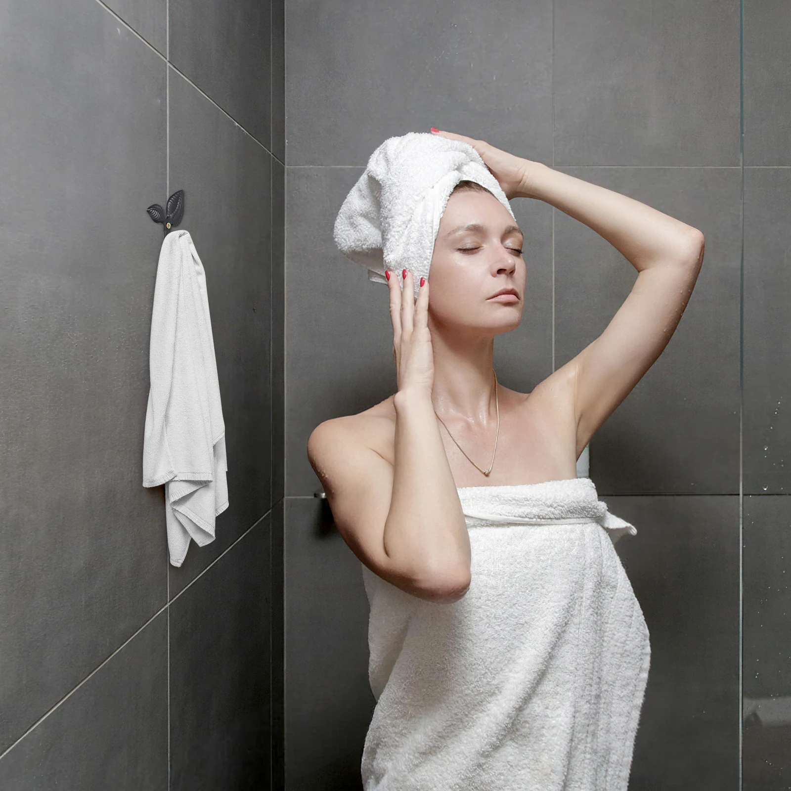 4Pcs Clothes Wall Hanger Hook Coat Gold Hooks For Hanging Coats Mounted Heavy Duty Cast Leaf Decorate Wrought Wall hanging racks