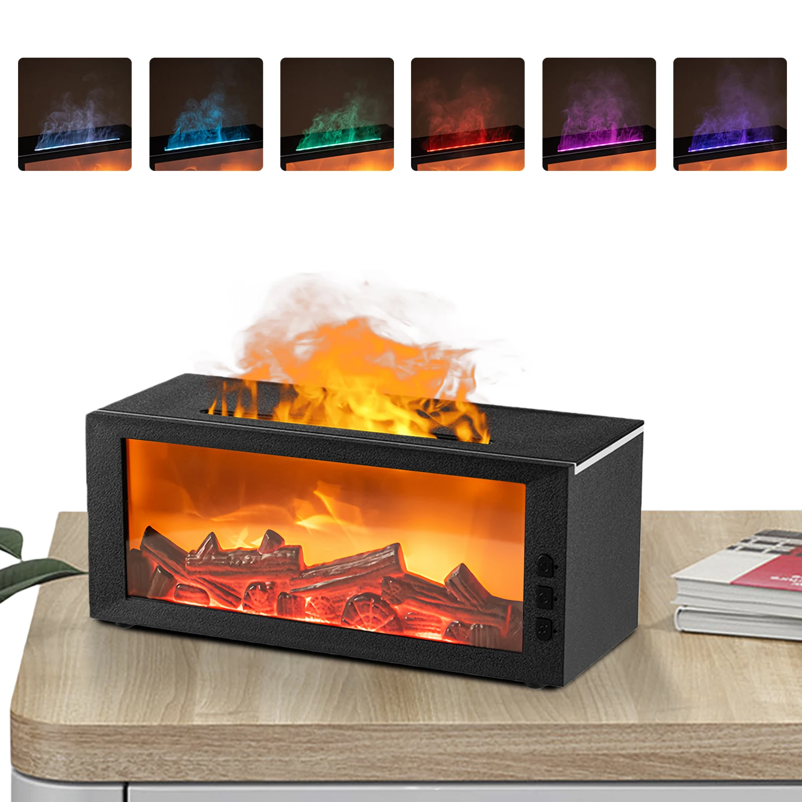 

Fireplace Flame Air Diffuser Humidifier 7 Colors Essential Oil Diffuser with Timer Aroma Diffuser for Bedroom