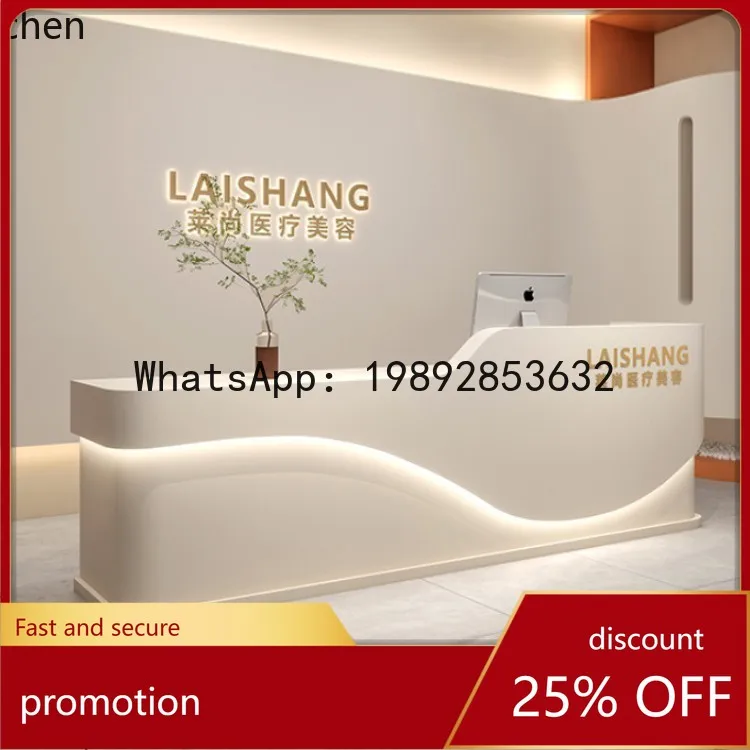 

YFY Beauty Salon Bar Counter Hair Salon Lacquered Front Desk Clothing Store Dental Clinic Reception Desk Table