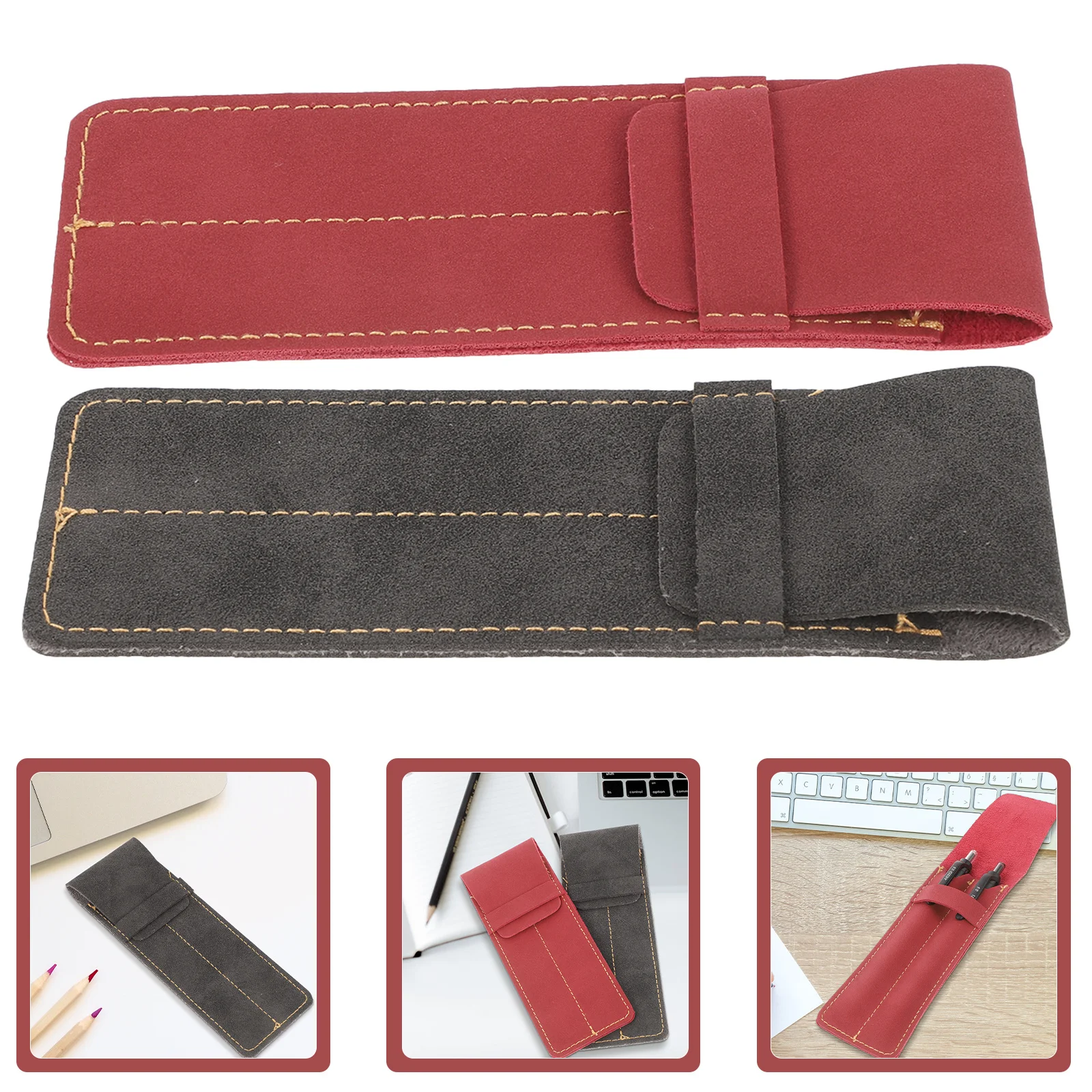 

2Pcs Pen Pouch for Two Pens Sleeve Holder Compact Design Protective Case for Fountain Ballpoint Pen Elegant Gift Storage