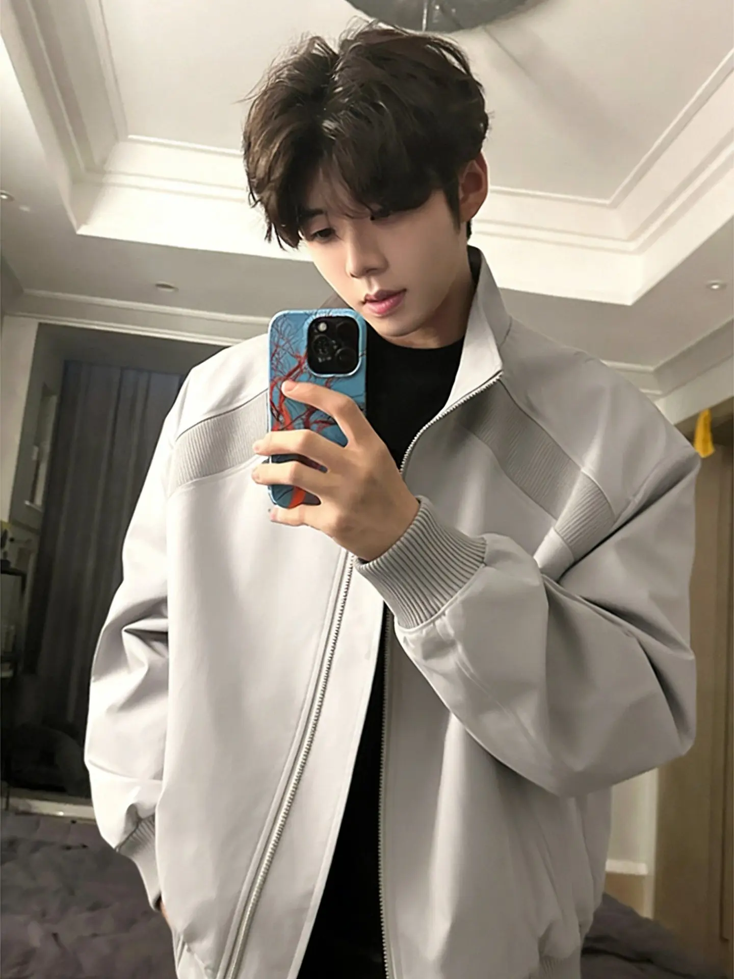 

Мужская бейсбольная куртка Cleanfit: весенне-осенняя, в американском стиле, с воротником-стойкой, пилотская, в стиле пэчворк, модная брендовая верхняя одежда