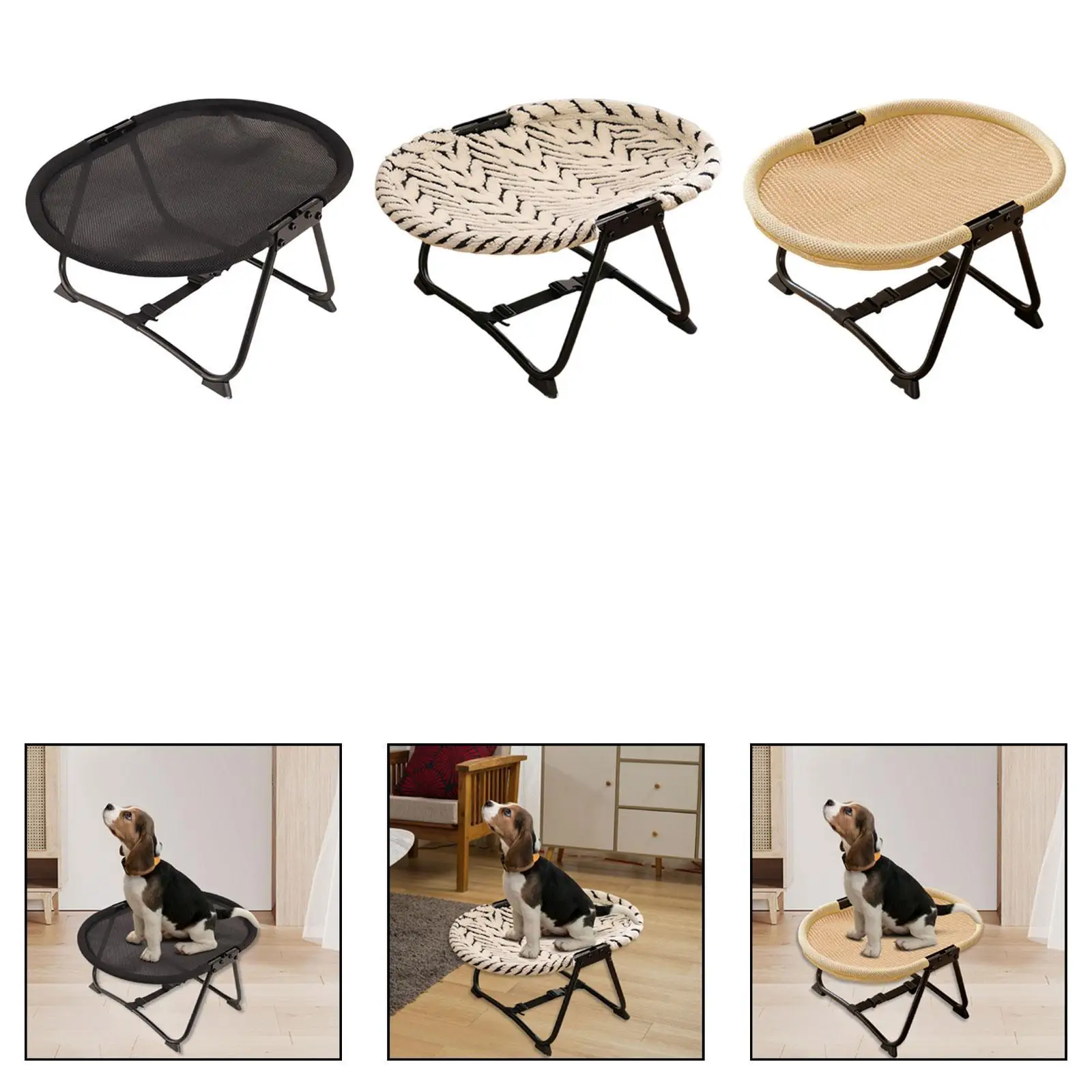 

Elevated Bed for Dog Portable Metal Frame Pet Cot Versatile Sleeping Bed for Indoor Outdoor Use