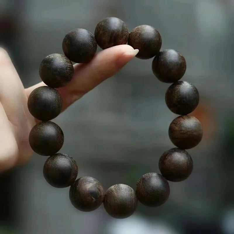 

Submerged Black Oil Natural Nha Zhuang Kyara Agarwood Bracelet108Chess Nan Beads Collectables-Autograph Bracelet Men's and Women