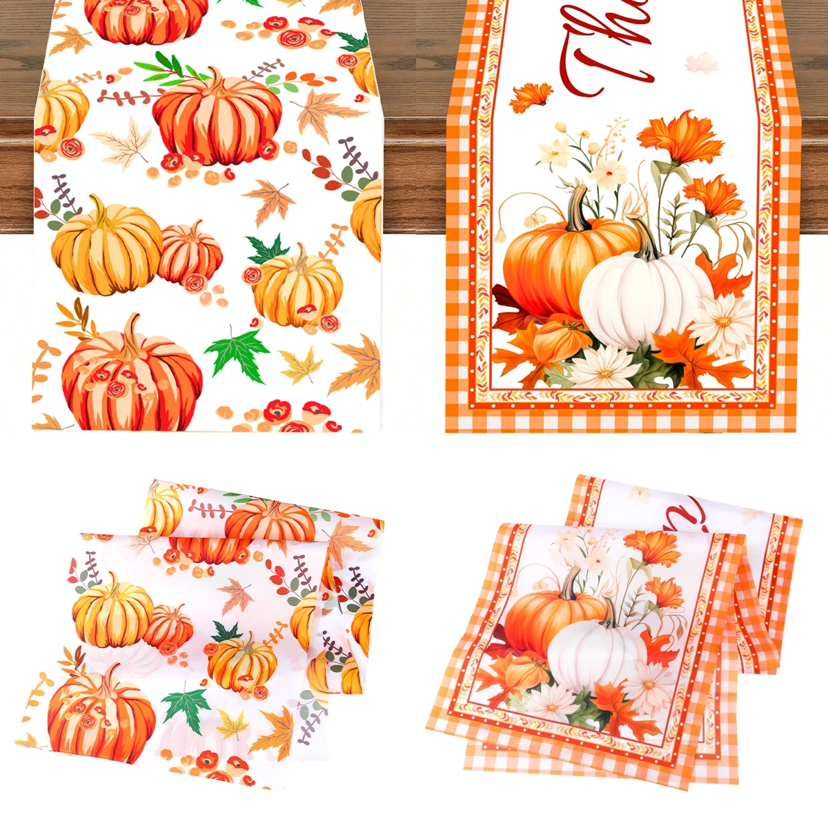 

Thanksgiving Table Runner Halloween Pumpkin Maple Leaf Table Cloth Happy Halloween Party Decor Birthday Table Decor Party Suppli