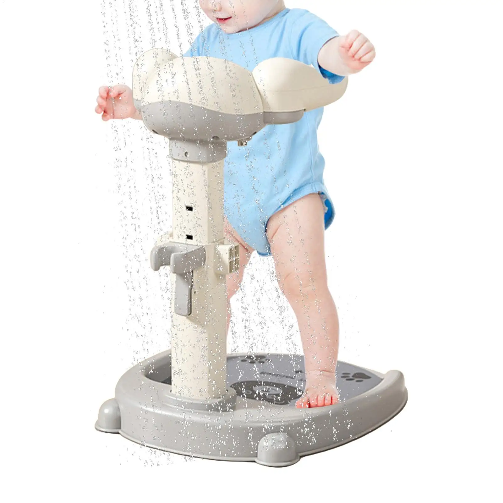Kid Shower Stand Adjustable Support Anti-Slip Kid Standing Shower Holder for Boys Girls Home Tub Apartment Travel Hotel