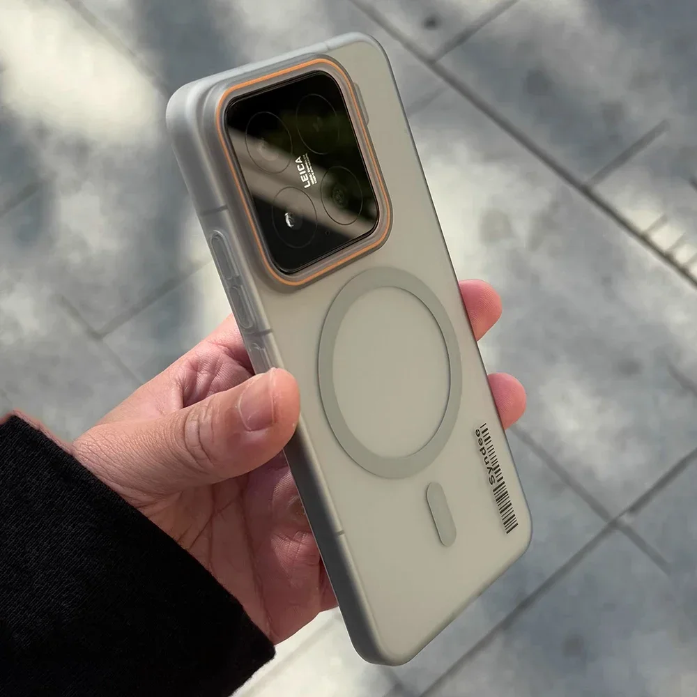 حافظة رفيعة غير لامعة ذات نافذة كبيرة Magsafe للشحن اللاسلكي لهاتف Xiaomi 17 Pro Max 15 T Pro غطاء مقاوم للصدمات فائق الشفاف #5