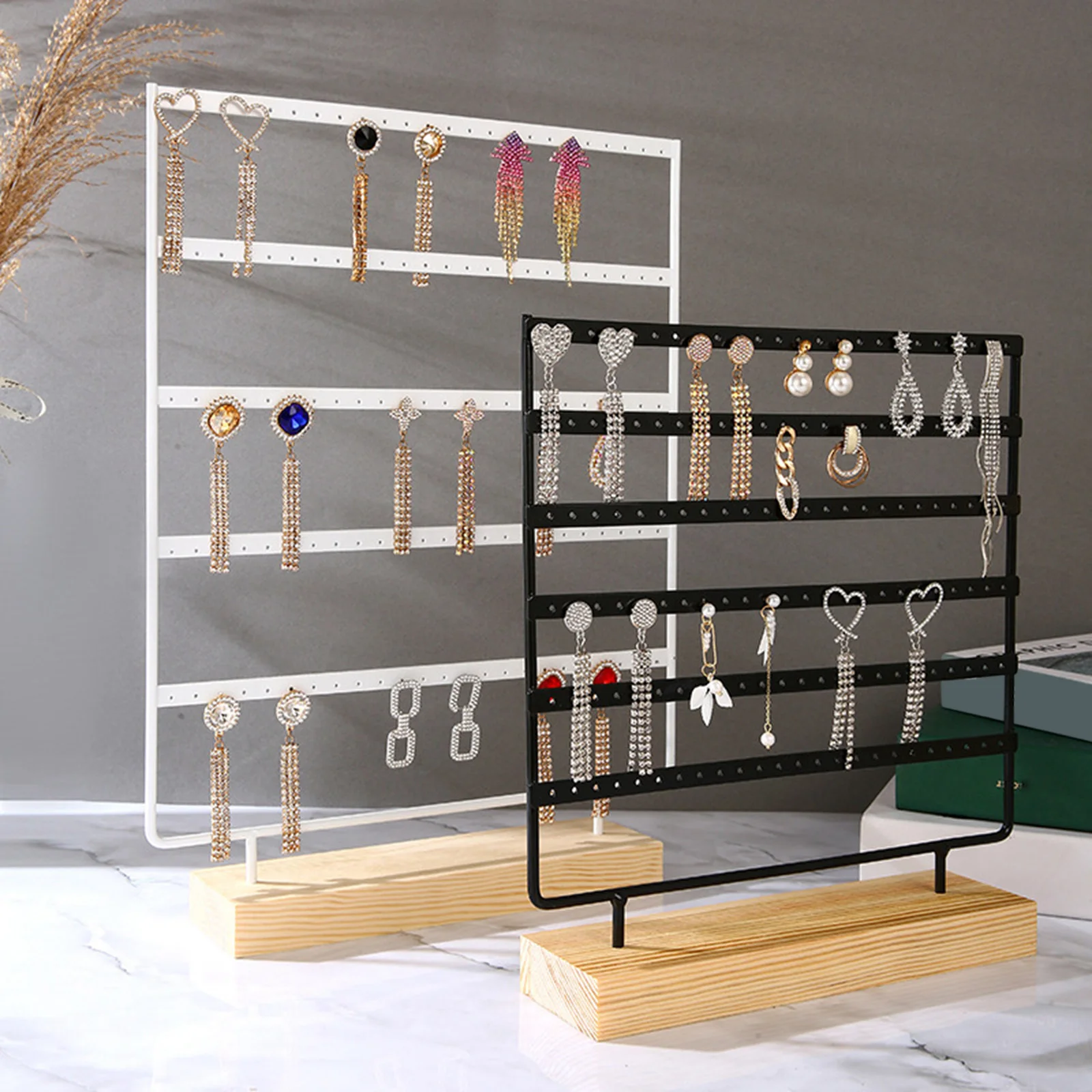 女性と女の子のためのイヤリングオーガナイザースタンド、ジュエリー収納ラック、ショーケース、ホームジュエリーストア、カウンタートップスタンド、6層