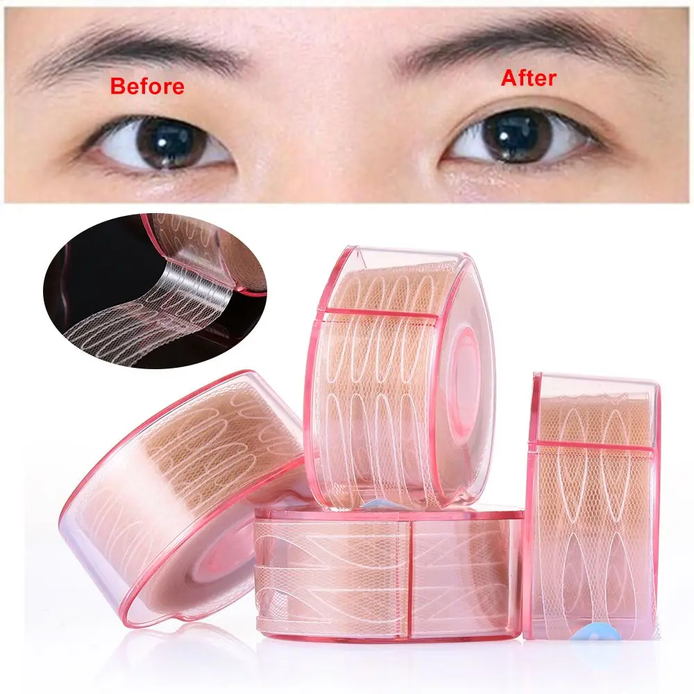 أداة مكياج طبيعية مقاومة للعرق ومقاومة للماء من ألياف الدانتيل ملصق جفن مزدوج الطي شريط رفع الجفن غير مرئي للغاية