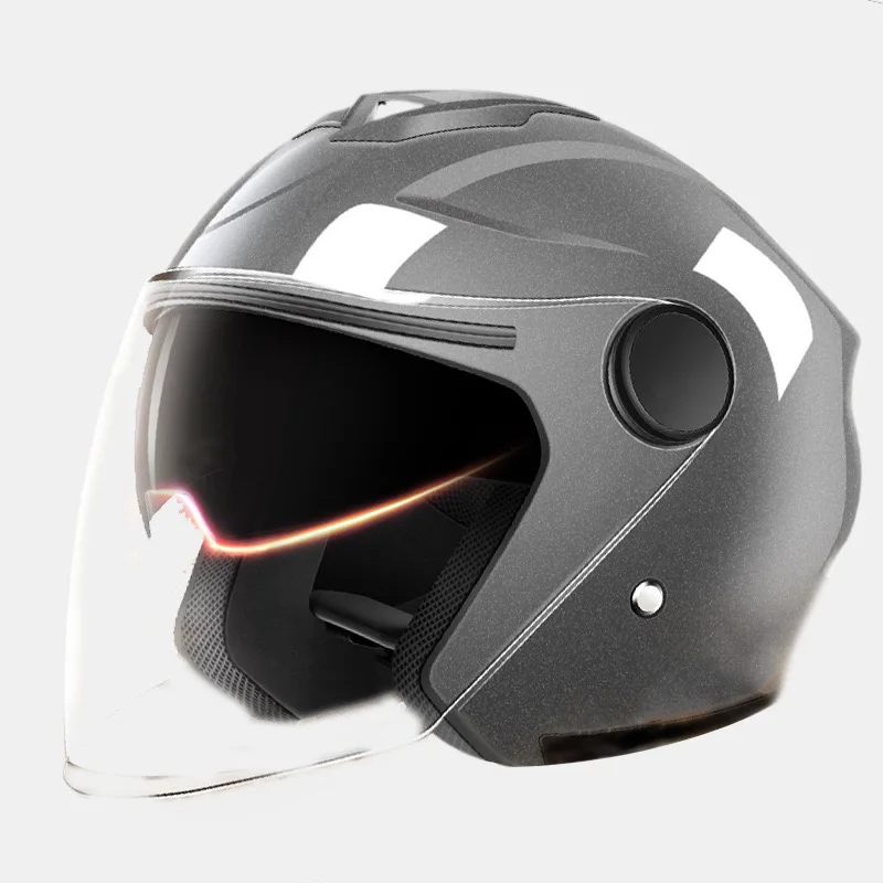 

Electric vehicle and motorcycle 3/4 face shield helmet suitable for both men and women, available in all four seasons.