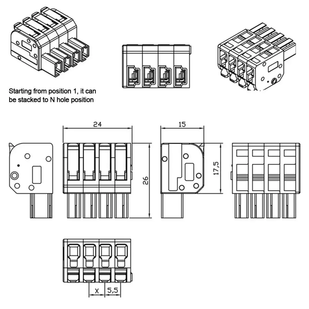 Docking Mini Quick Terminal Block Universal Compact Compact Splice Electrical Connectors Wire Connector Electrical