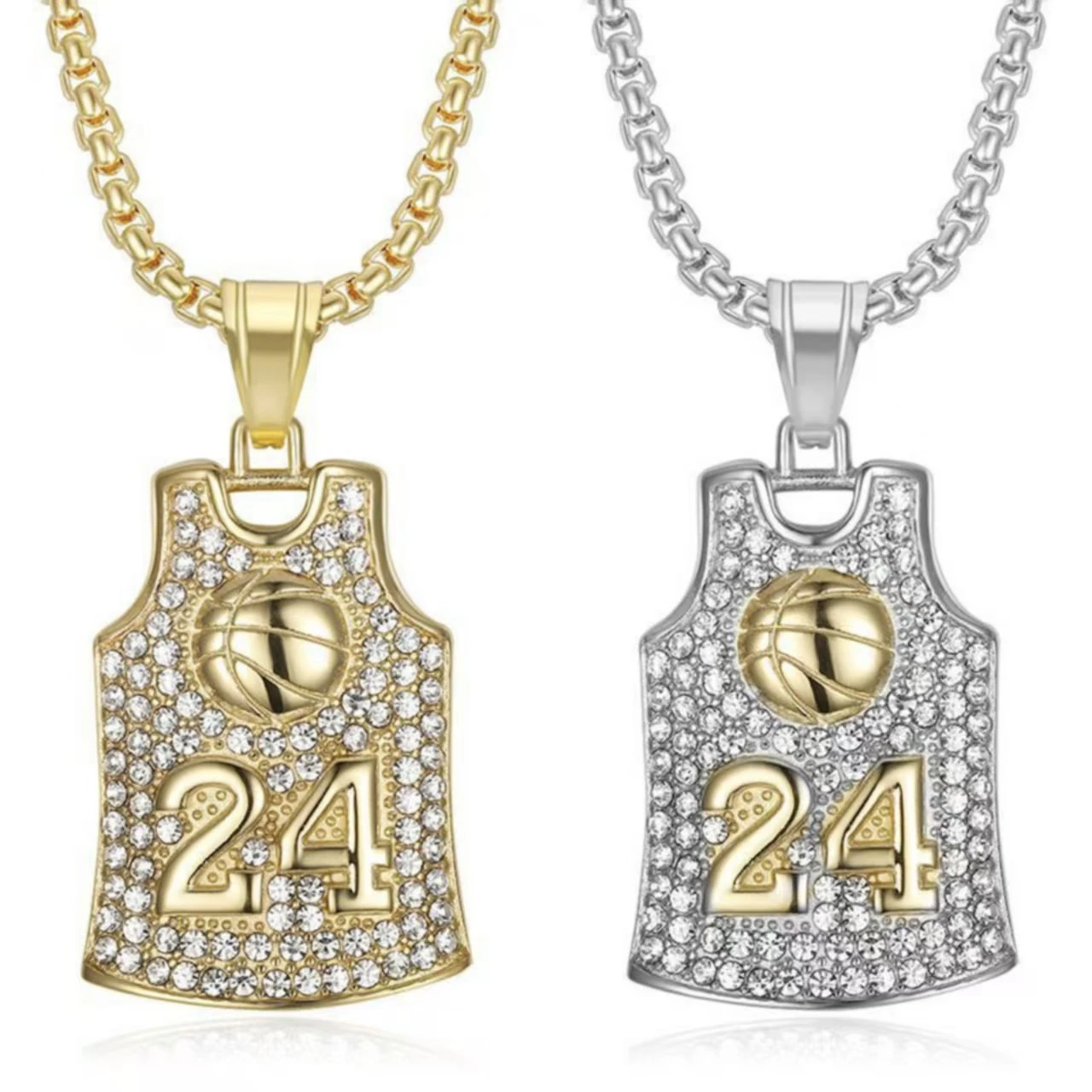 قلادة جديدة من الجيرسيه بطابع كرة السلة Black Mamba Kobe 24 للرجال والنساء