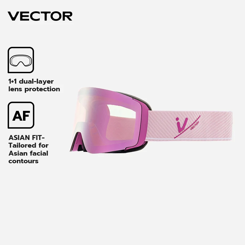 VECTOR Can Cover Ski Goggles Men Snowboard Glasses Women Winter Outdoor Snow Sunglasses UV400 Double Layers Electroplated Lens
