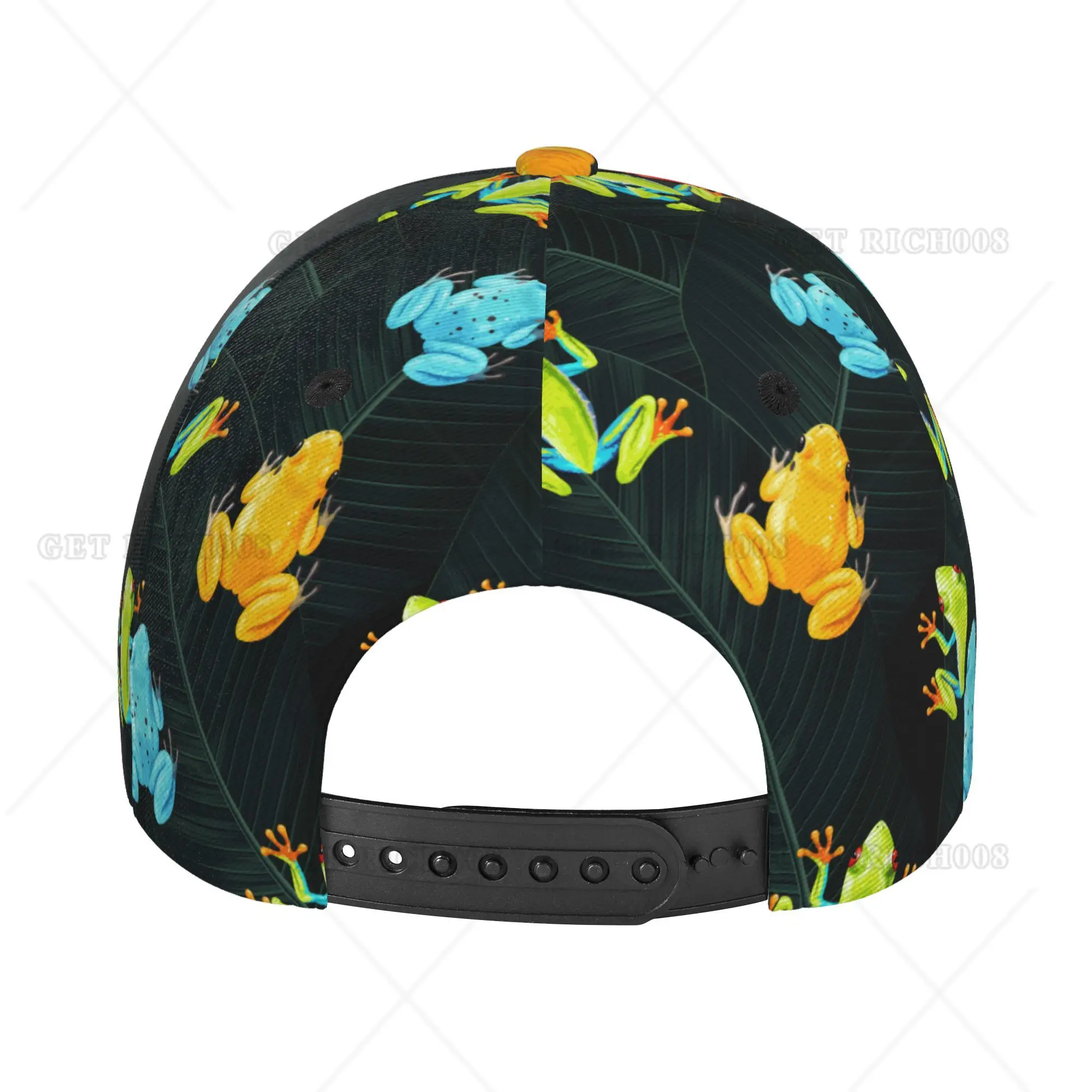 Gorra de béisbol con estampado de ranas coloridas, sombreros de camionero, visera solar ajustable para hombres, mujeres, adolescentes, viajes de verano, todas las estaciones, talla única