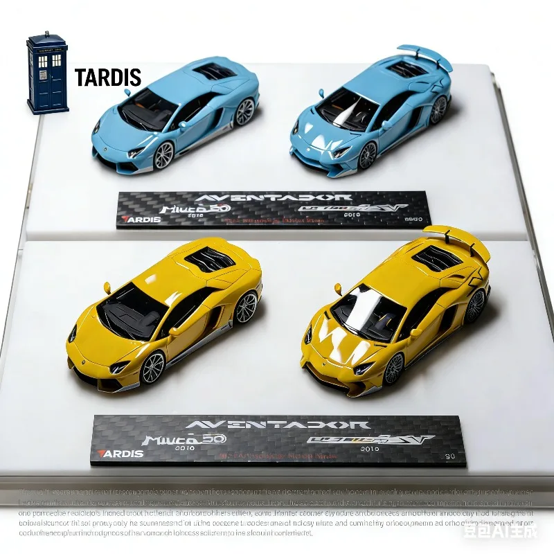 

TARDIS1/64 scale Lamborghini Aventador 750SV Miura limited edition double-car resin car model, boys' toy collection display item