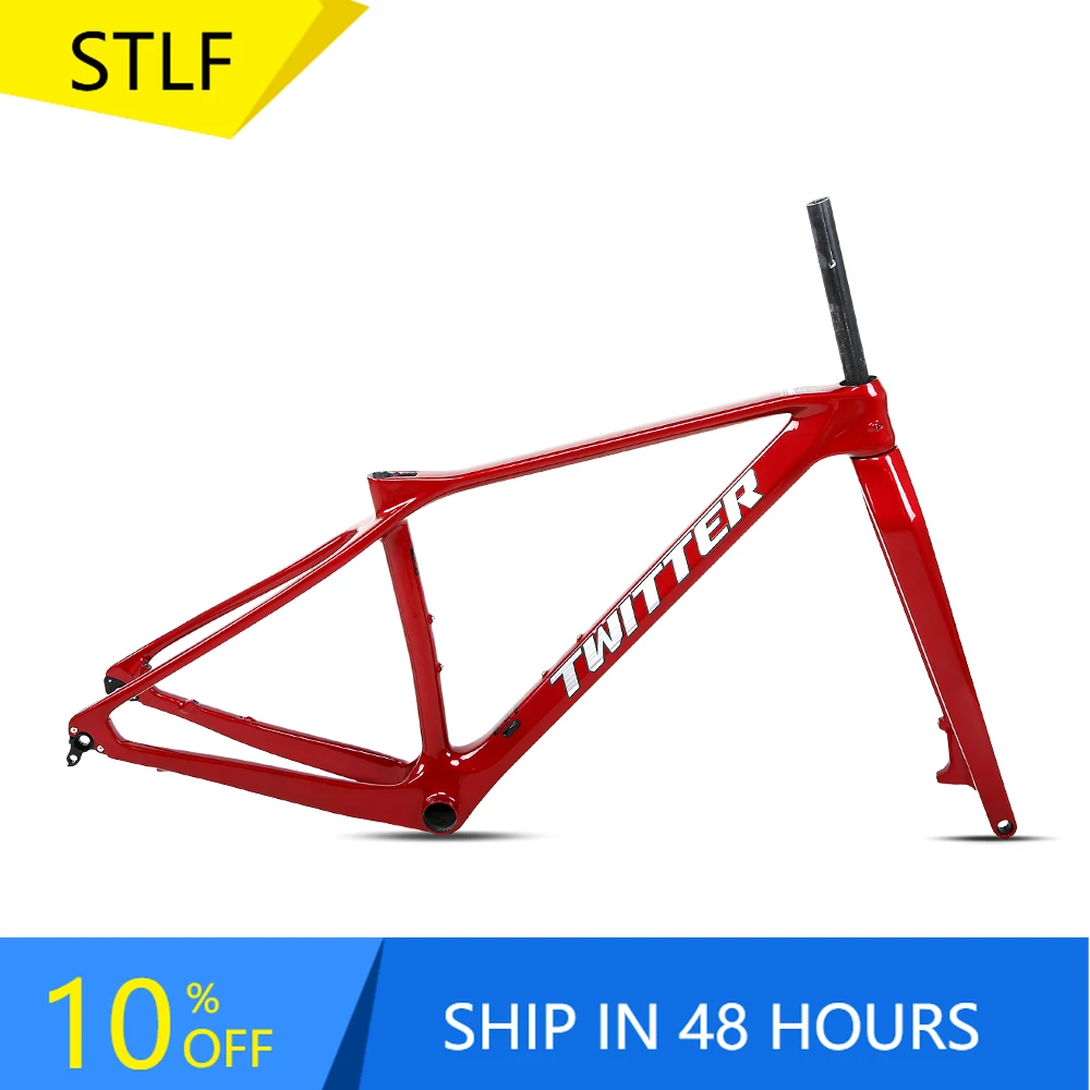 

STLF Twitter New Model M6 Carbon Fiber Rigid Forks Mountain Bike Frame Thru Axle 148mm Mtb Frame