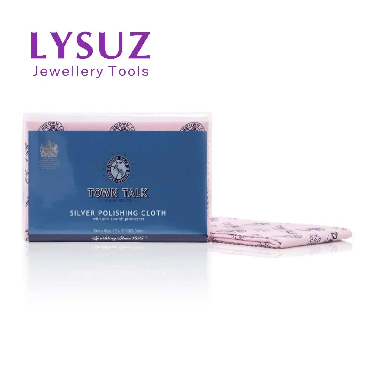 قماش Town Talk-Silver ، مضاد للتشويه ، ساعات تنظيف ، ألياف قطنية طبيعية ، أصلية ، 30 × 45 ، تلميع 12 × 18 بوصة