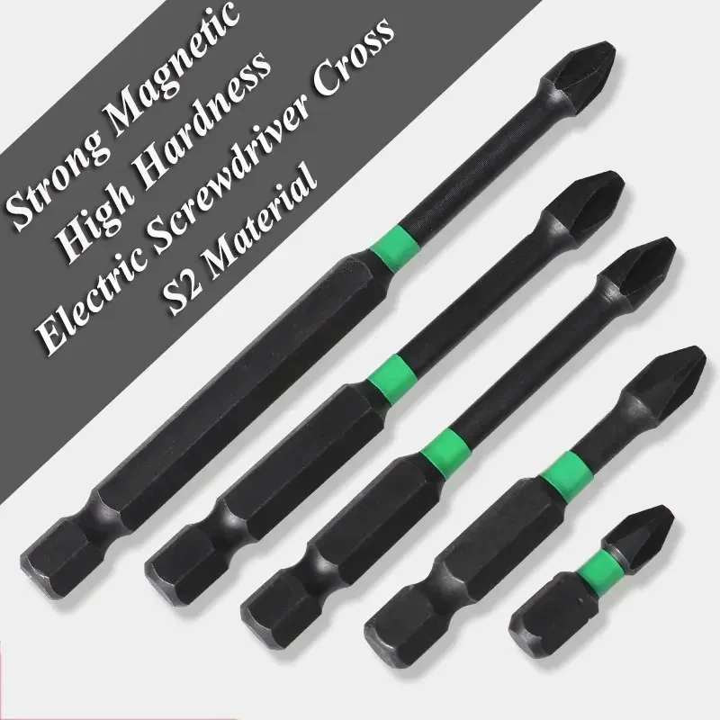 5Pcs PH2 Impact Screwdriver Bit Set Special Hex Shank Slotted Cross Phillips Batch Head Hardness Screw Driver Hand Tools