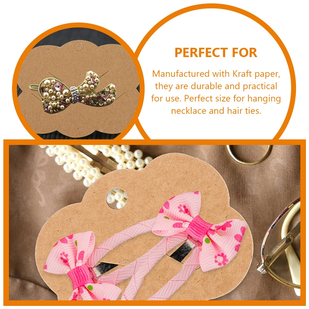 

200Pcs Kraft Paper Jewelry Cards Necklace Display Cards Earring Holder Bracelet Packaging Supplies for Jewelry Small Business