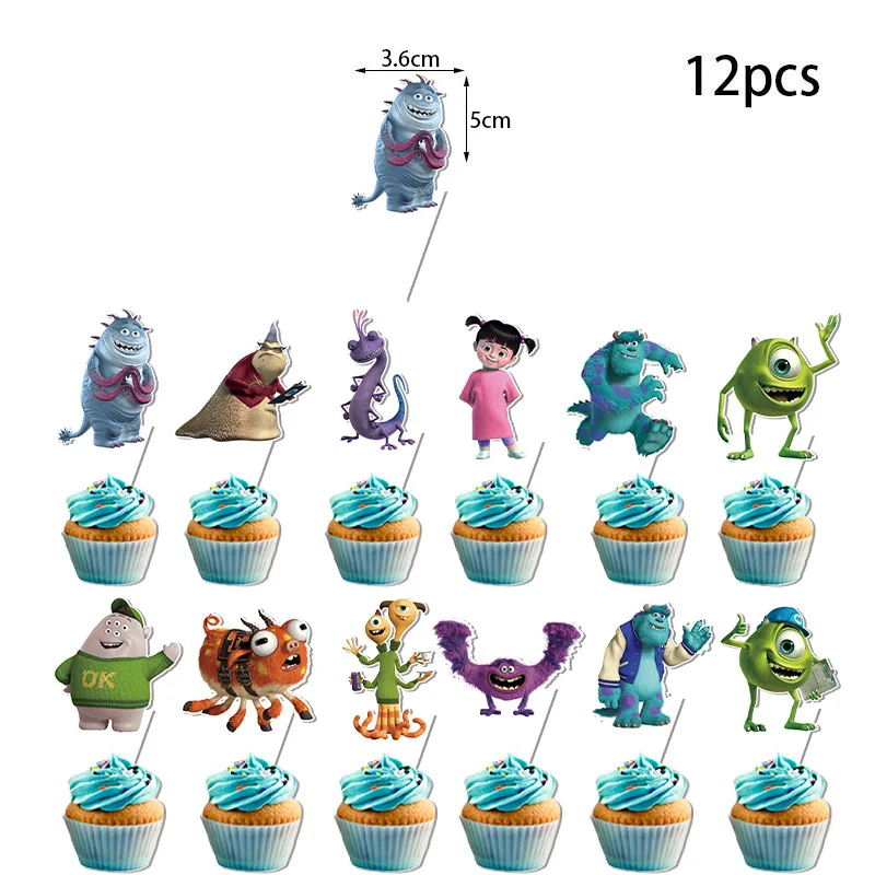 New Monsters University Theme Birthday Party Decoration Supplies Pull Banner Cake Flag Balloon Set Baby Shower Kid Girl Boy Gift