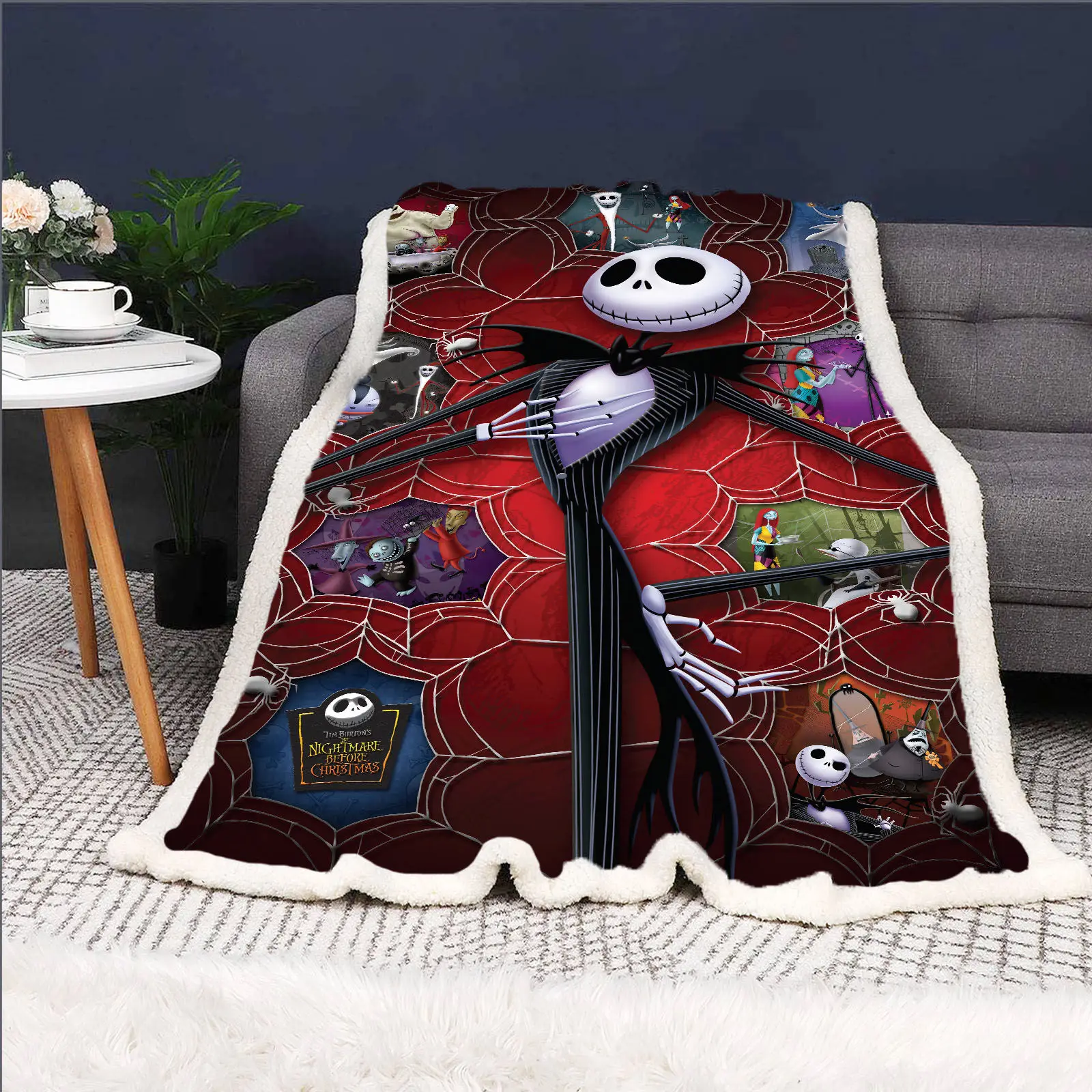 The Nightmare Before Christmas Blanket Halloween Gifts Home Plush Furry Blankets And Throws Baby Custom For Winter Travel