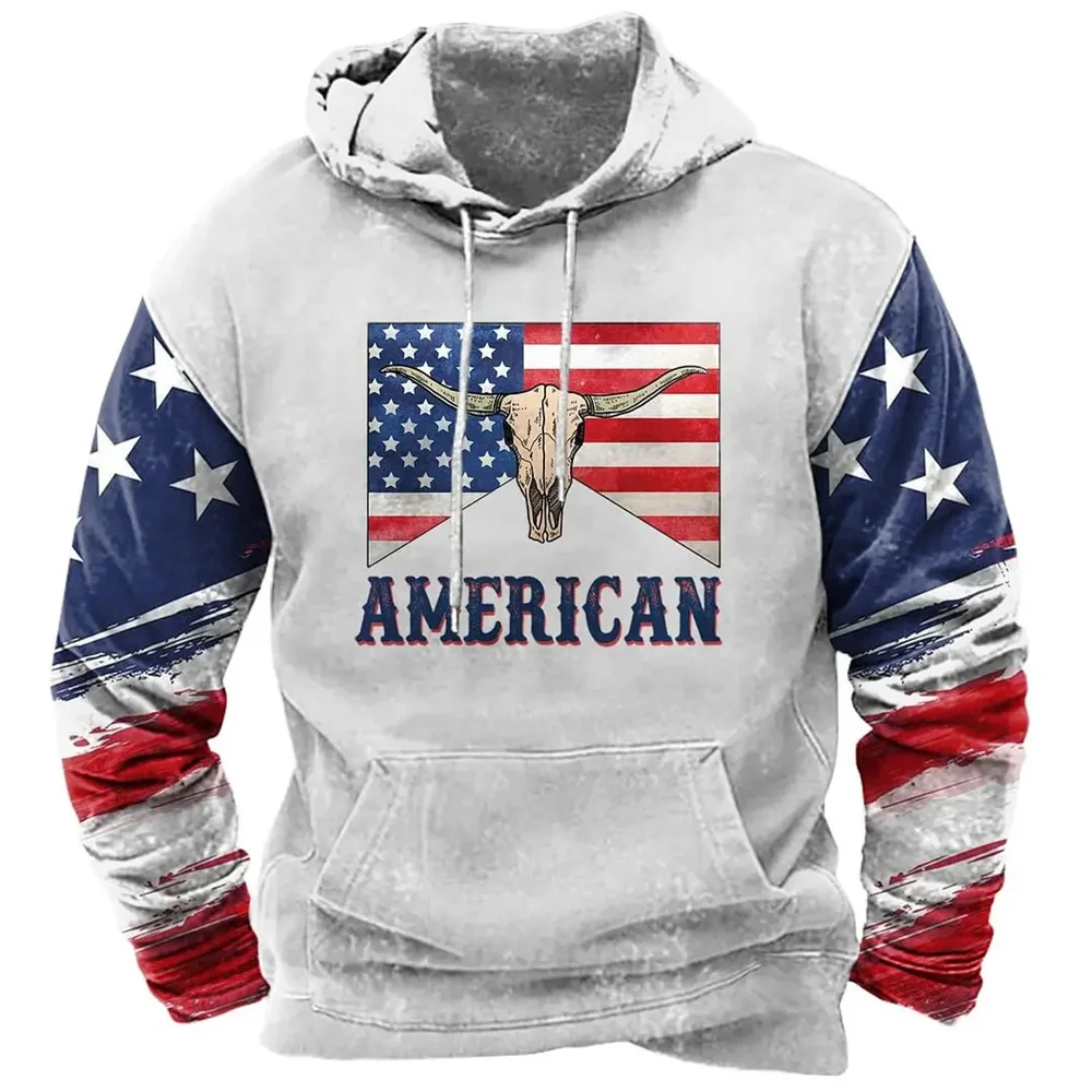 Vintage Yellowstone National Park 3D Print Men's Hoodie Long Sleeve Sweatshirt Oversized Y2k Clothes Fashion Men Hoodies