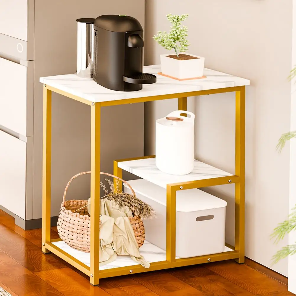 

End Table, Narrow Side Table, Slim Bedside Table, Small Storage Side Table with 3-Tier Shelves, Rectangle Sofa Side Table for Sm