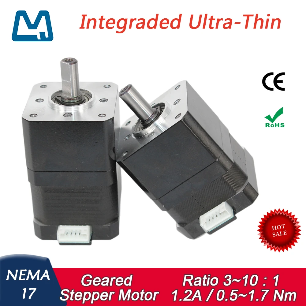 Imagem -04 - Caixa de Velocidades Planetária Curta Motor Deslizante Engrenado Integrado Ultra Fino 1.2a Nema 17