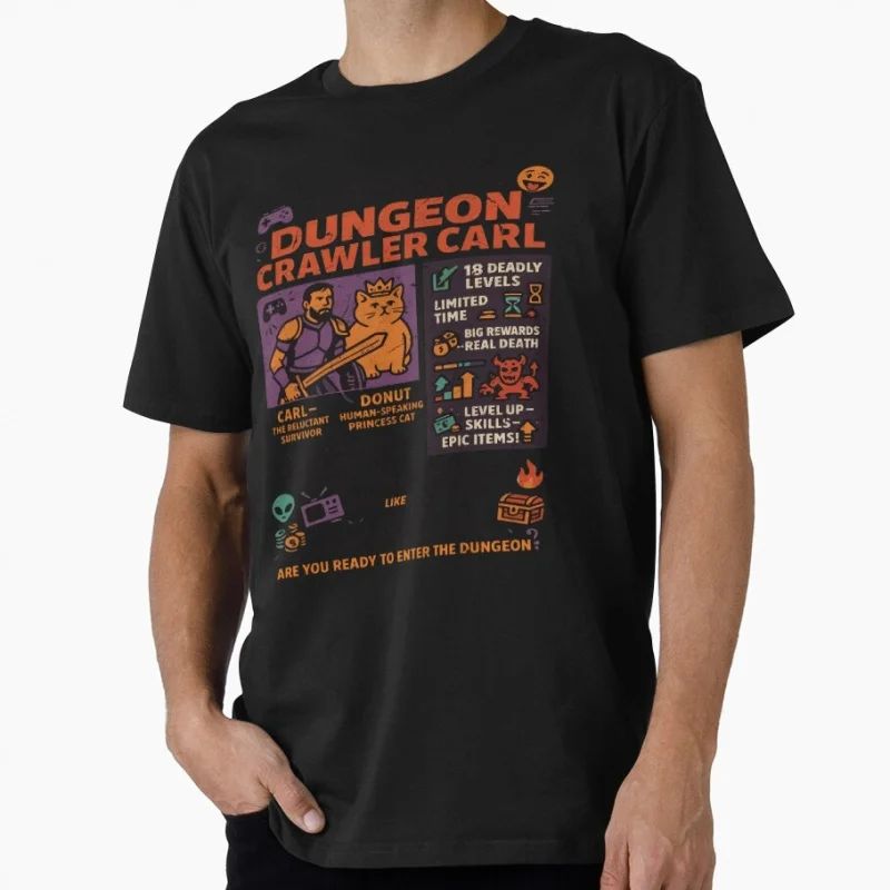 Quotes Popular Book Series Sic-Fi Dungeon Crawler Carl Gift T-Shirt for Book lover Funny Cartoon Graphic Tee Y2K clothes