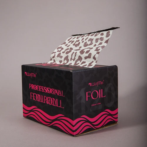 Imagen 2 del producto Lámina para resaltar el cabello con estampado de leopardo, hojas de papel de aluminio de 5x11 pulgadas para teñir el cabello, estilista, herramientas de peluquería