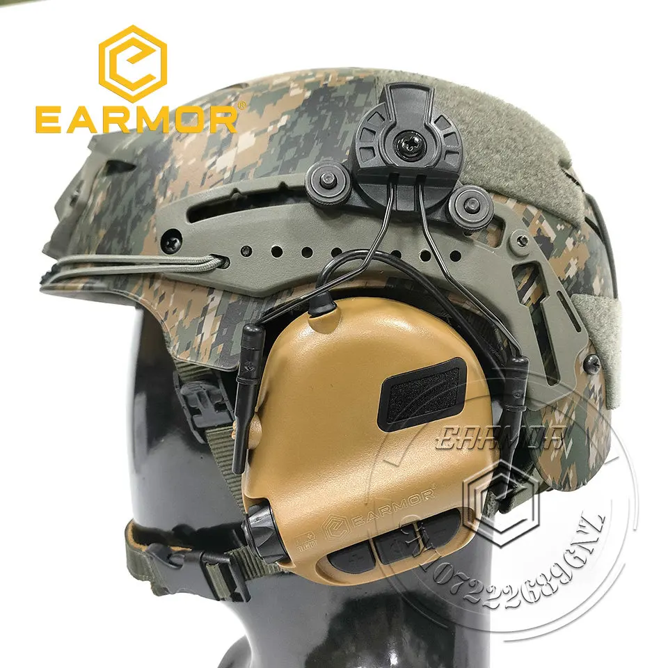 

Earmor M31H Tactical Noise Canceling Hearing Protection Headphone Softair Aviation Headset for FAST Helmets Adapter