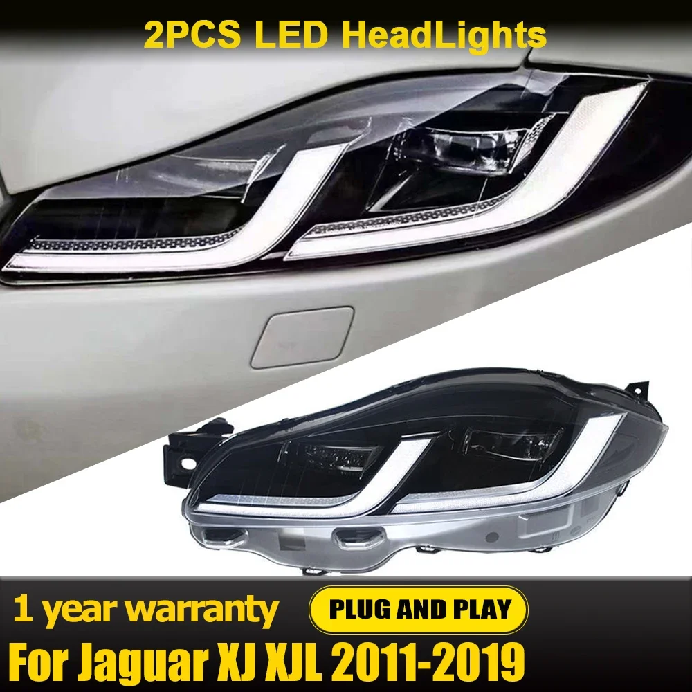 

2 шт., автомобильные фары для Jaguar XJ XJL светодиодный, фары 2010-2019 XJ XJL, передняя фара Drl, аксессуары для автомобиля