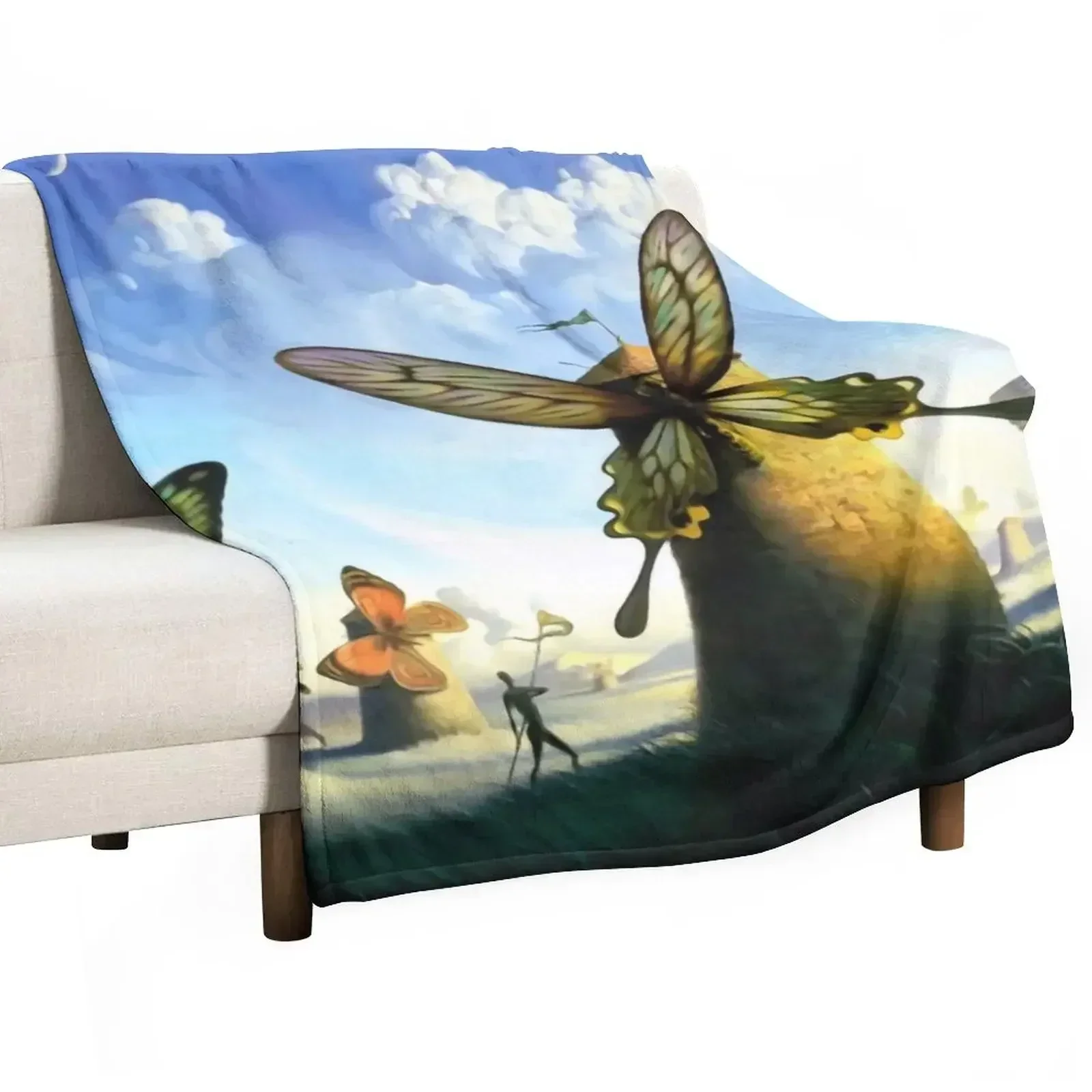 Vintage butterfly windmills by Dali Throw Blanket Hairys manga Blankets