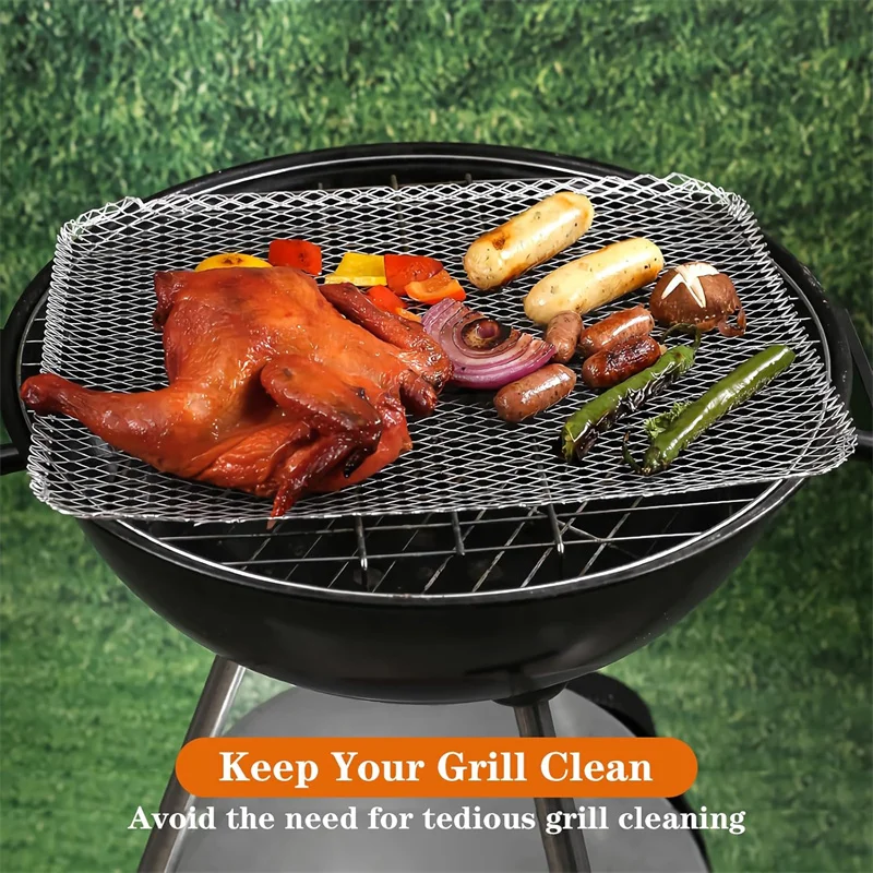 10 قطعة/المجموعة الفولاذ المقاوم للصدأ الشواء شبكة المتاح غير عصا صينية الشواء بطانة للتخييم نزهة المنزل اللحوم الأسماك شواء حصيرة