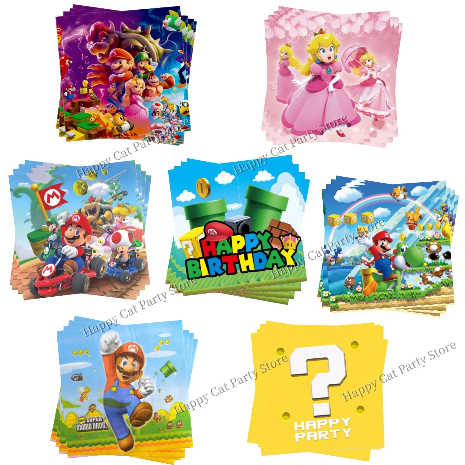 Mario Bros Birthday Napkins Super Mario Birthday Decor Mario Disposable Napkin Paper Towel Tissue Kids Boy Party Favors Supplies