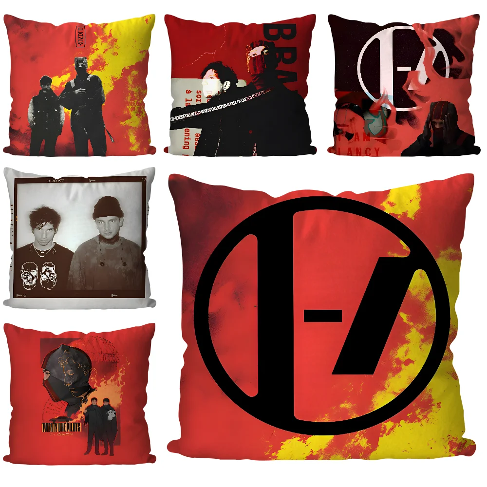 T-Twenty One Pilots Pillow Case  Cartoon Sofa Decorative Home Double-sided Printing Short Plush Cute Cushion Cover