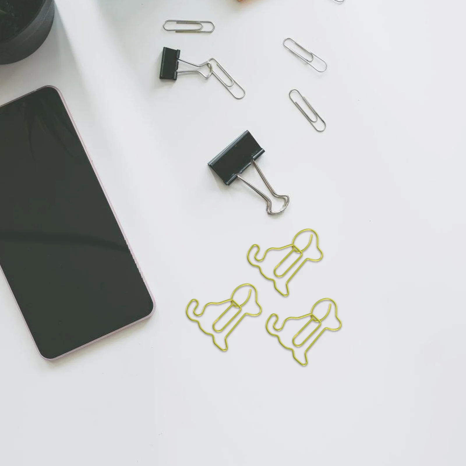 

50 Pcs Paper Clips Dog Creative School Supplies Mini Bookmarks Planner Cute Decoration Cilps Yellow Office Animal Shaped