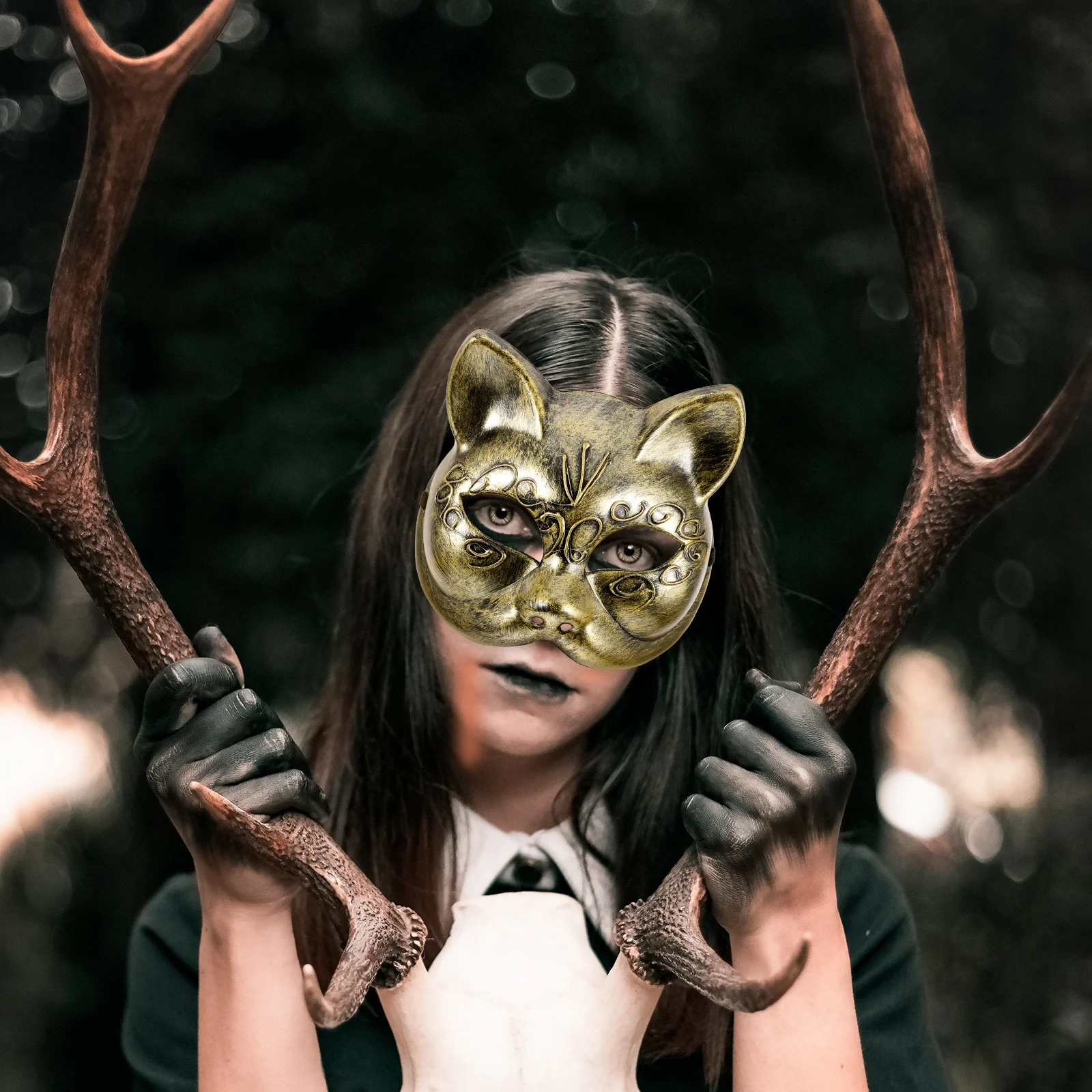 

Cat Mask Durable Comfortable Half Face Mask for Women Masquerade Party Cosplay Carnival Festival Accessory Party Accessory