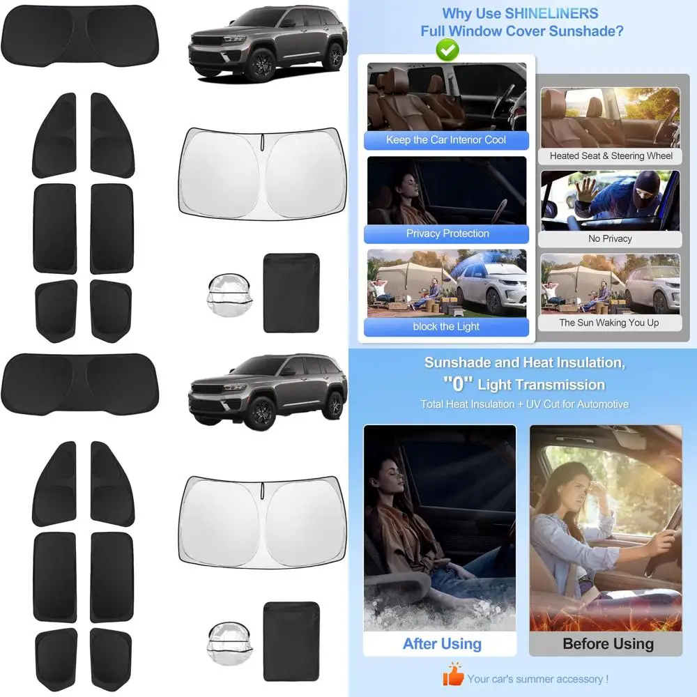 

Солнцезащитные козырьки для окон автомобиля Grand Cherokee 2022-2025, полная защита от ультрафиолета, солнцезащитные козырьки для конфиденциальности для наружного использования