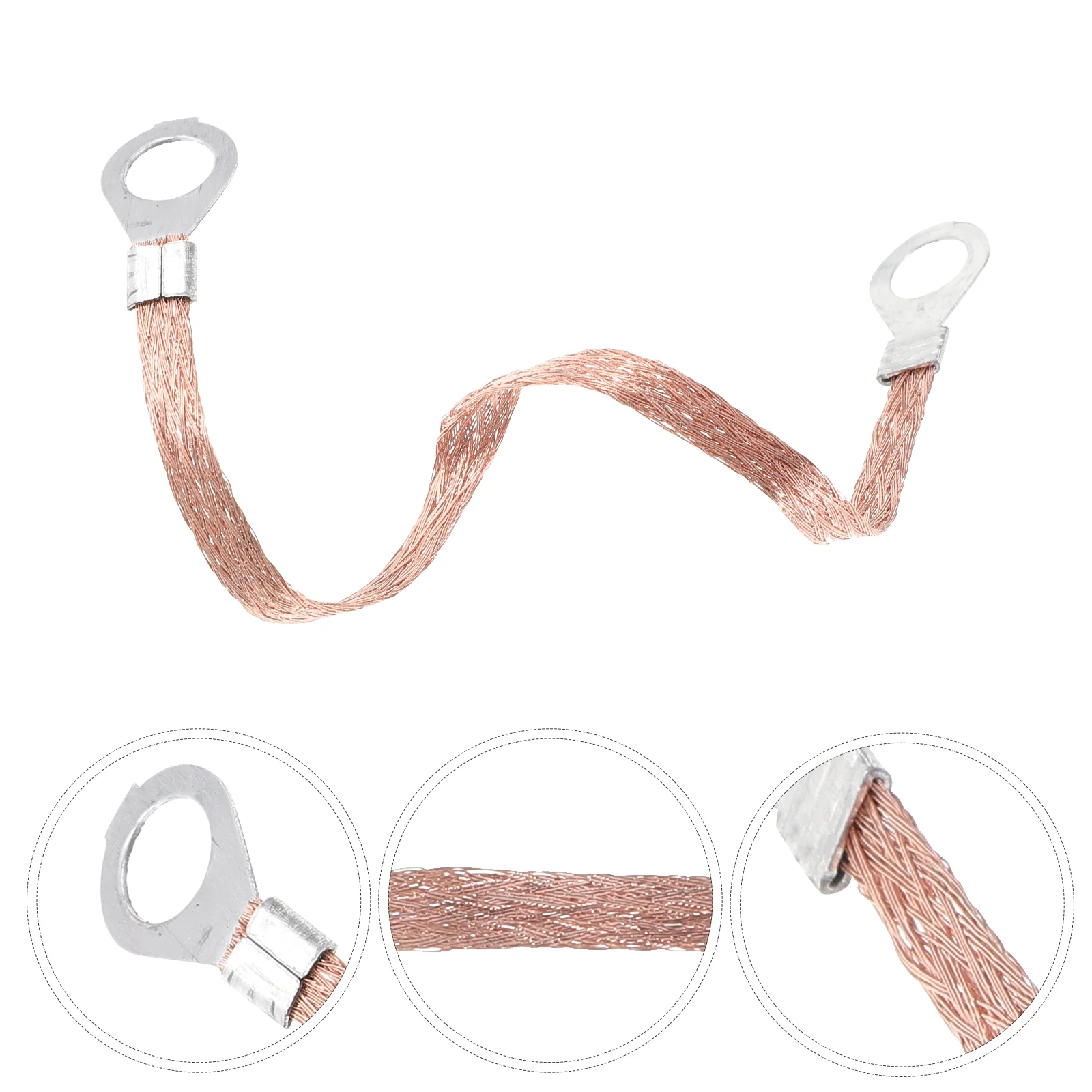 

100 Pcs Copper Braided Ground Strap Cable Straps Wire Automotive Stainless Steel Grounding Lead Aluminum