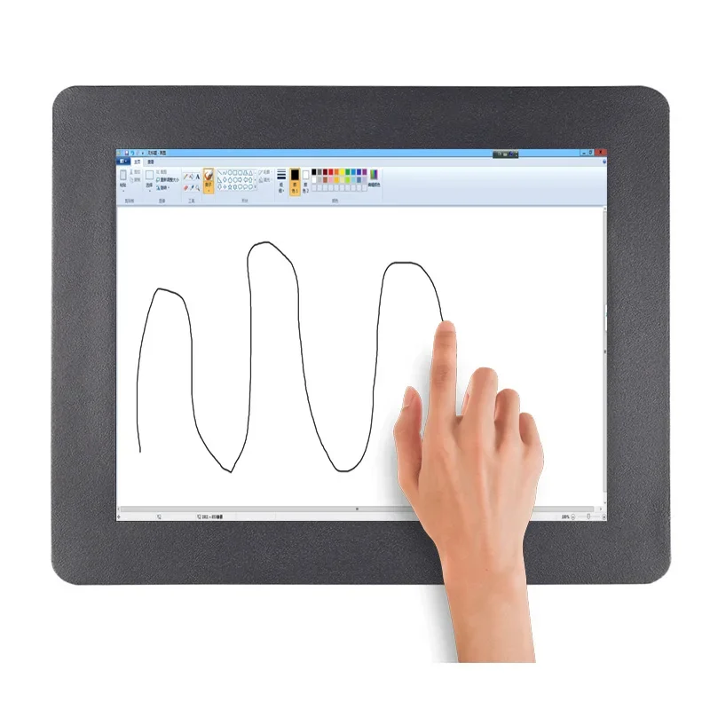 12" Open Frame Industrial Monitor 1024x768 Resolution Resistive/Capacitive Touch VGA HDMI USB Interface for Business & Industry